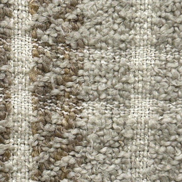 Kennebunk Weavers Throw Double Weave Gray Tans 40" W x 60" L (72” w/fringe) USA. - Picture 2 of 7